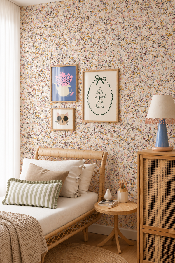 PAPEL DE PAREDE FLOS CREME